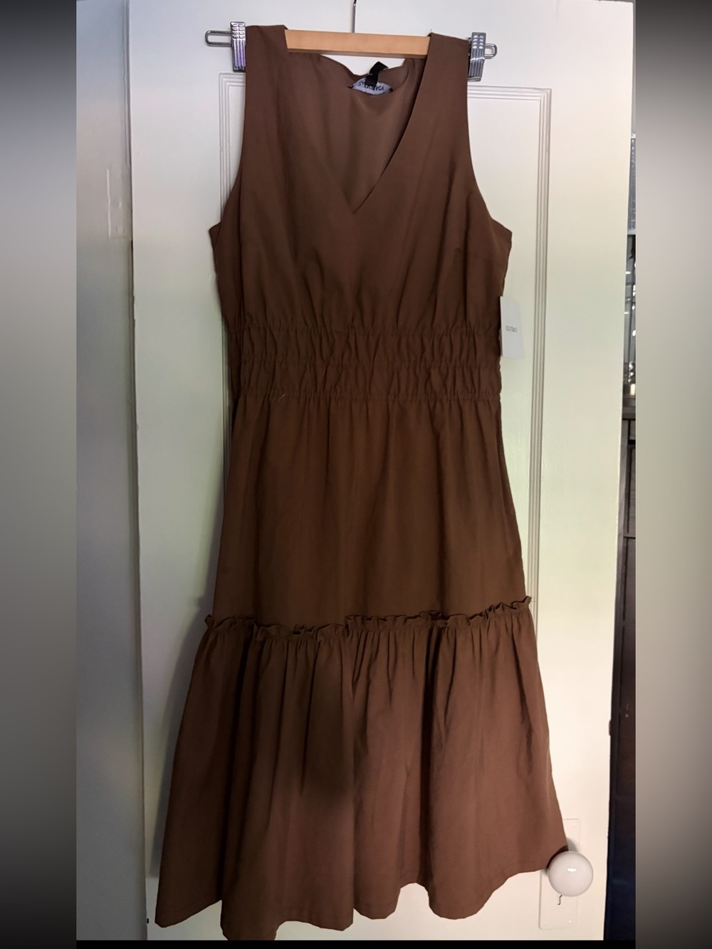 Ellen Tracy Brown Tiered Midi Dress - NWT - Small